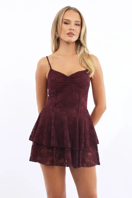 Red Playsuit Strappy Lace sold by Ally Fashion