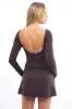 Brown Mini Dress Long Sleeve sold by Ally Fashion