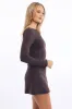 Brown Mini Dress Long Sleeve sold by Ally Fashion