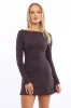 Brown Mini Dress Long Sleeve sold by Ally Fashion