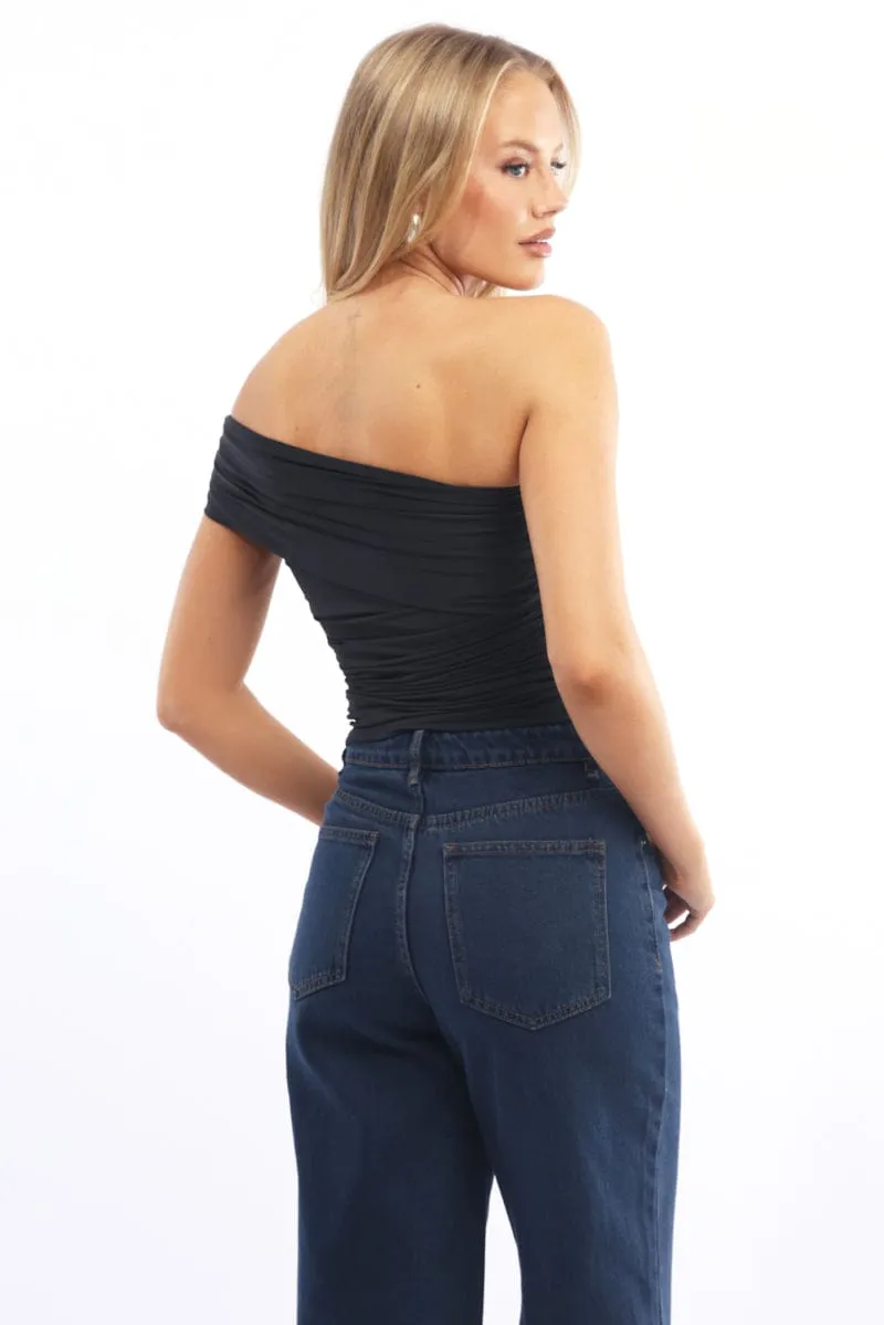 Black Asymmetrical Off Shoulder Top sold by Ally Fashion product image thumbnail 4