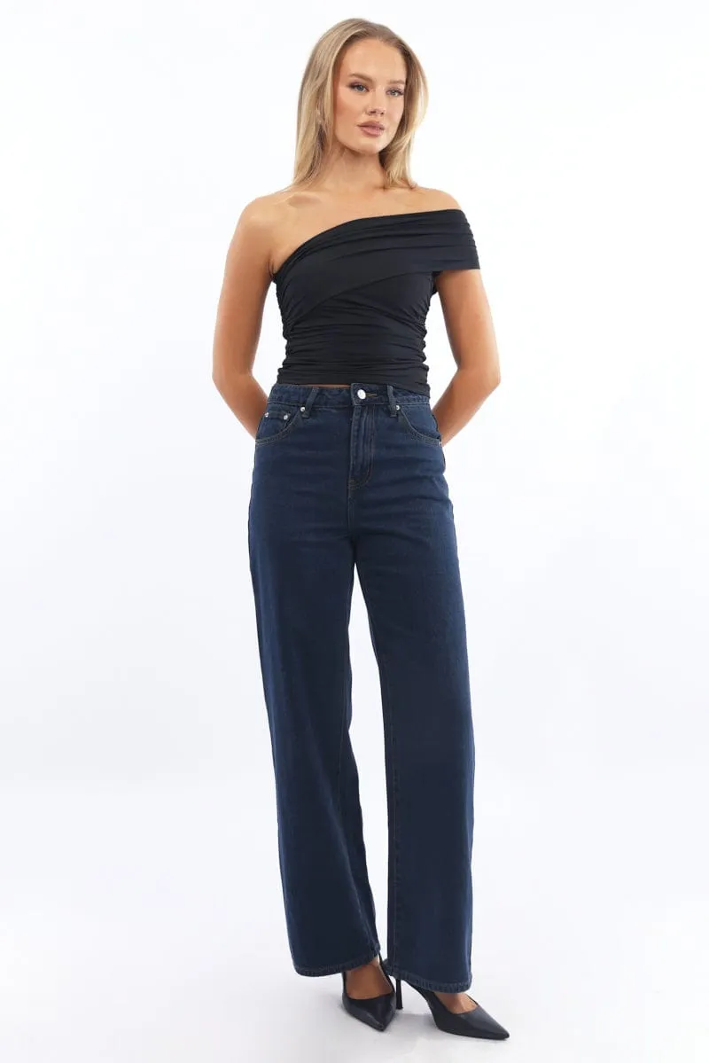 Black Asymmetrical Off Shoulder Top sold by Ally Fashion product image thumbnail 2