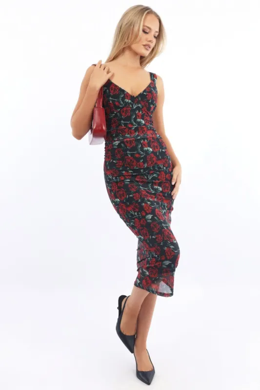 Black Floral Bodycon Dress Mesh sold by Ally Fashion
