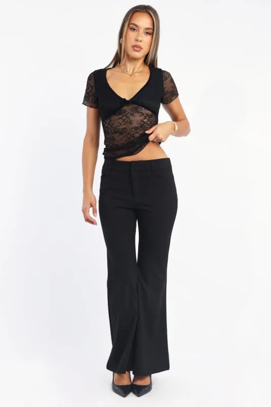 Black Flare Leg Pants sold by Ally Fashion