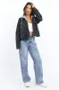 Black Faux leather Biker With Removable Hoodie sold by Ally Fashion