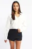 White Shirt Long Sleeve Peter Pan Collar Button Up sold by Ally Fashion