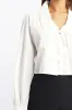 White Shirt Long Sleeve Peter Pan Collar Button Up sold by Ally Fashion