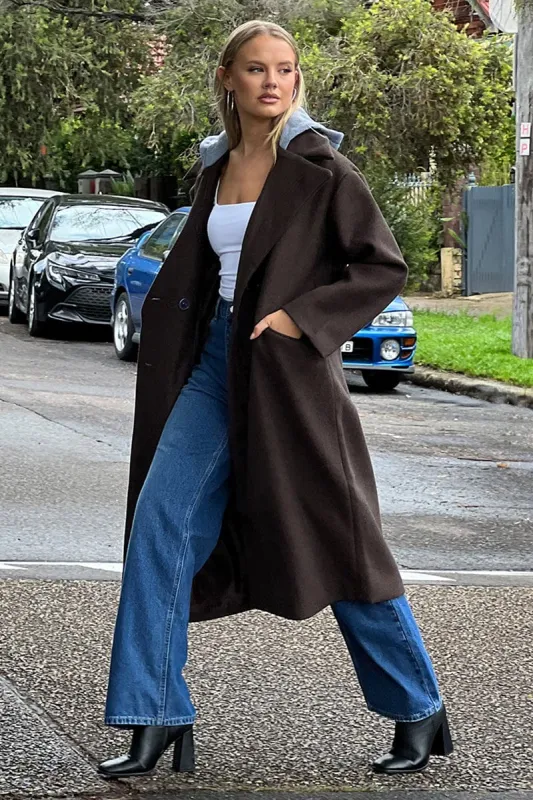 Brown Coat Jersey Hood Insert sold by Ally Fashion