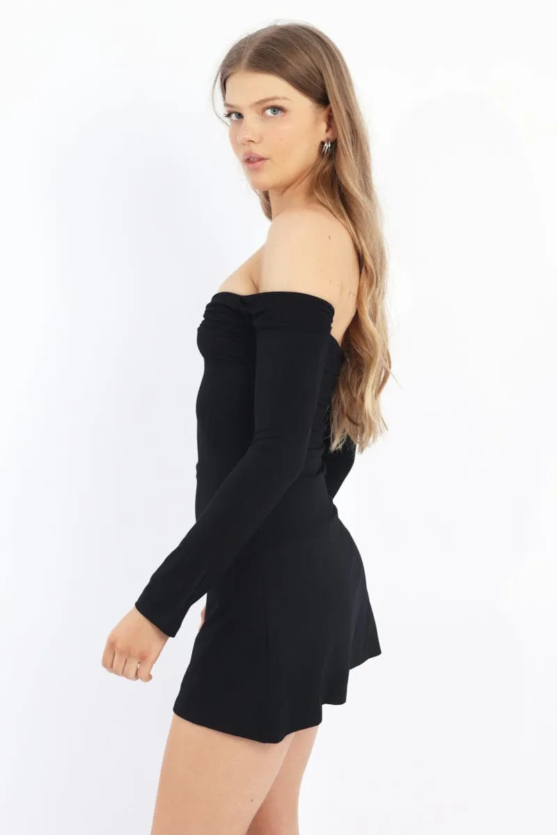 Black Off Shoulder Mini Dress sold by Ally Fashion product image thumbnail 3
