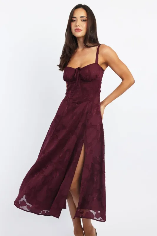 Red Midi Dress Burn Out sold by Ally Fashion