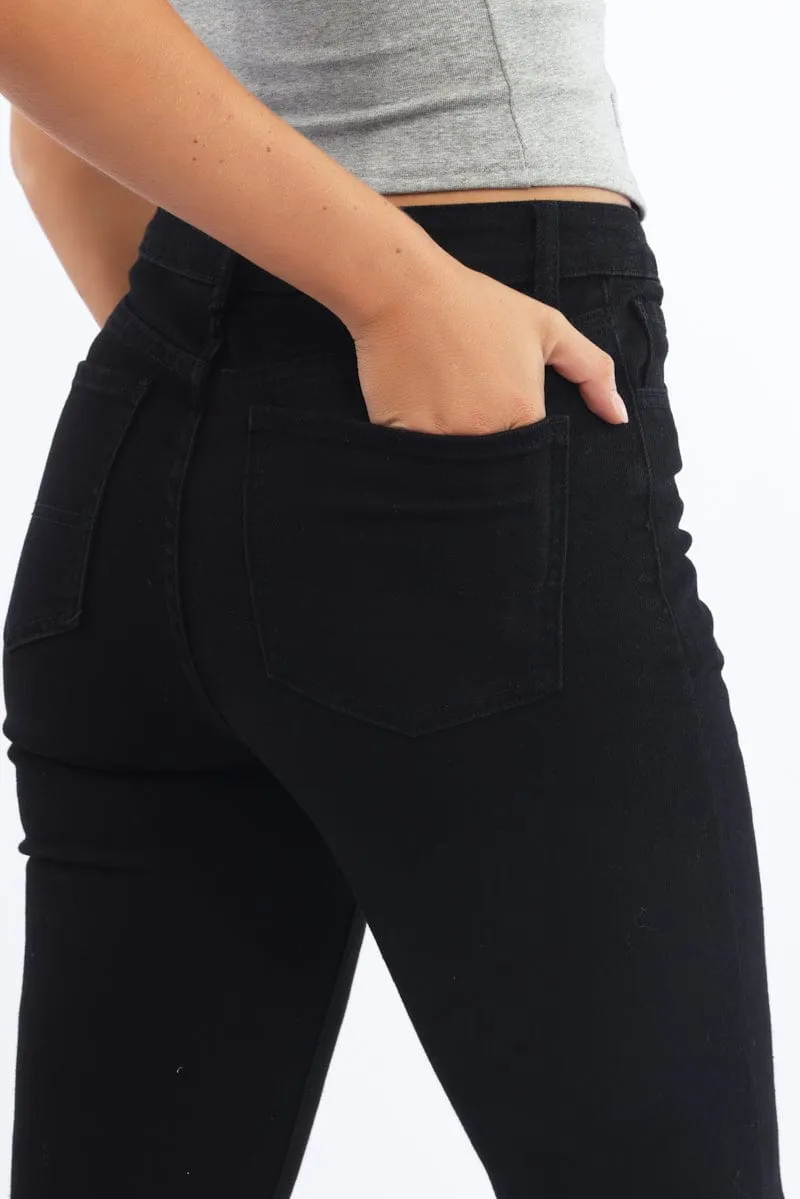 Black Straight Denim Jeans sold by Ally Fashion product image thumbnail 5