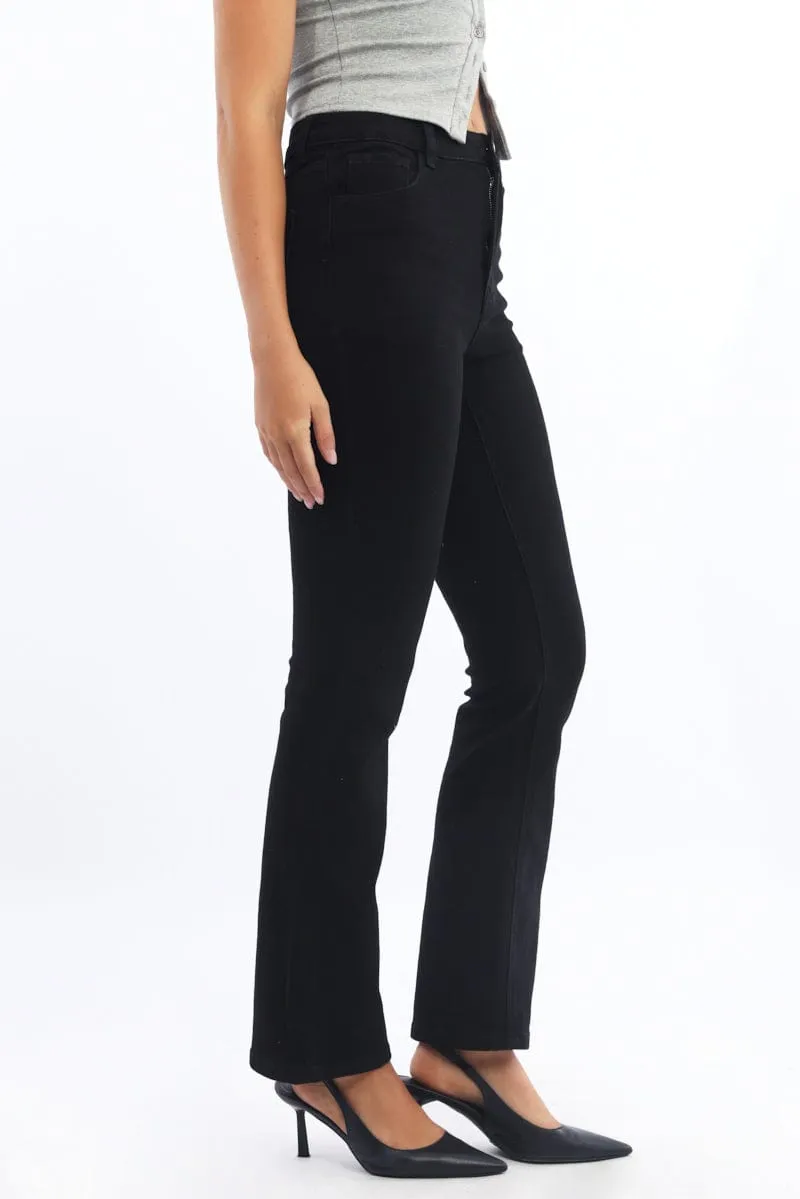 Black Straight Denim Jeans sold by Ally Fashion product image thumbnail 3