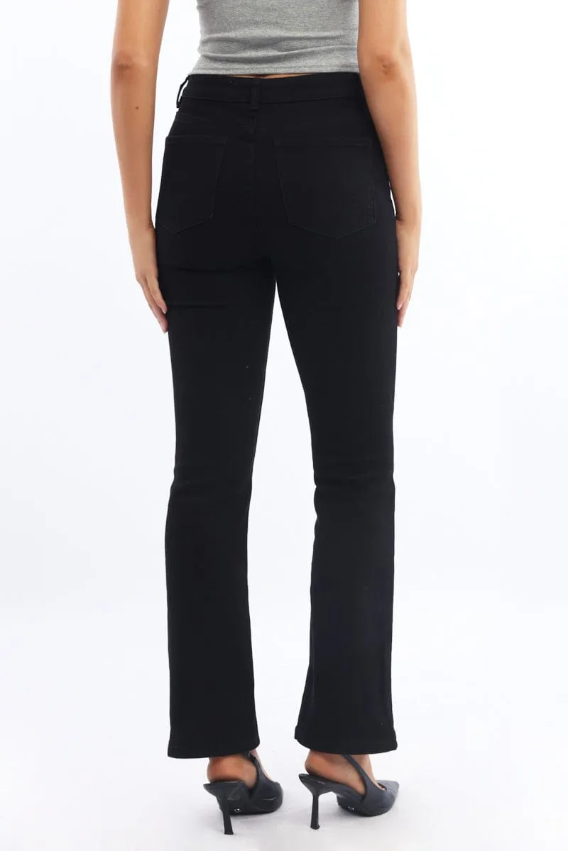 Black Straight Denim Jeans sold by Ally Fashion product image thumbnail 4
