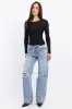 Black Sheer Top Long Sleeve Round Neck sold by Ally Fashion