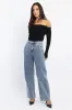Black Knit Top Long Sleeve Off Shoulder sold by Ally Fashion