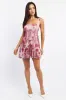 Pink Floral Fit And Flare Dress Mini sold by Ally Fashion