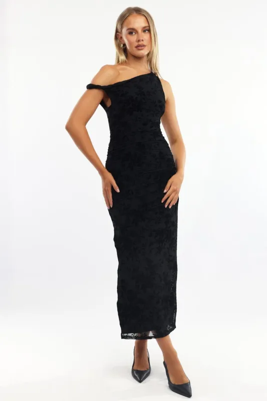 Black Bodycon Dress Burnout sold by Ally Fashion