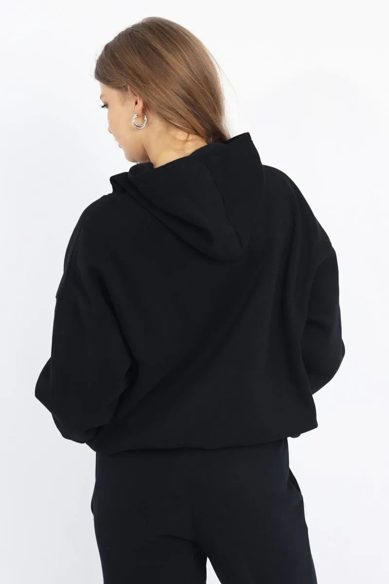 Black Hoodie Sweater Long Sleeve sold by Ally Fashion product image thumbnail 4
