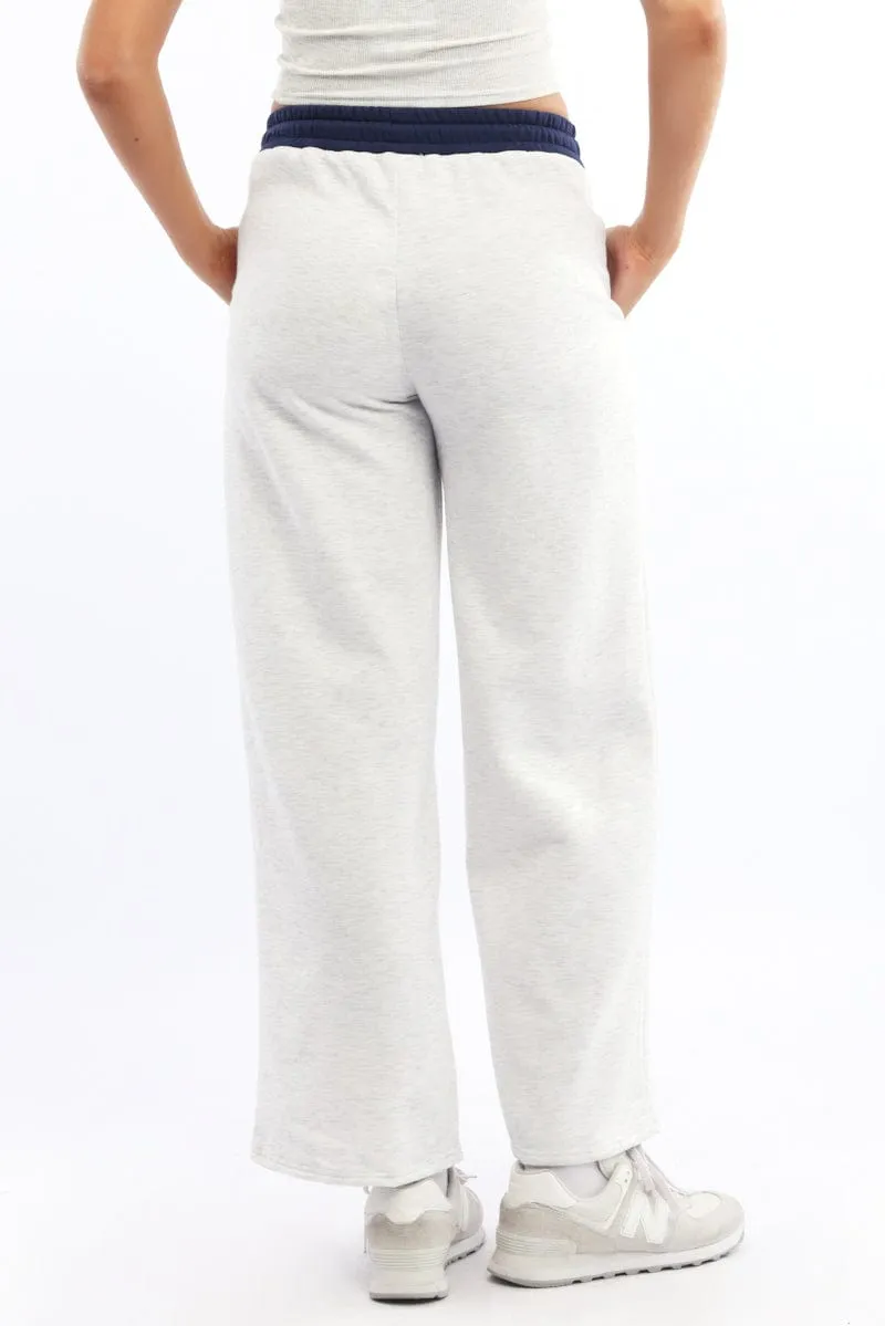 Grey Track Pants Wide Leg sold by Ally Fashion product image thumbnail 4