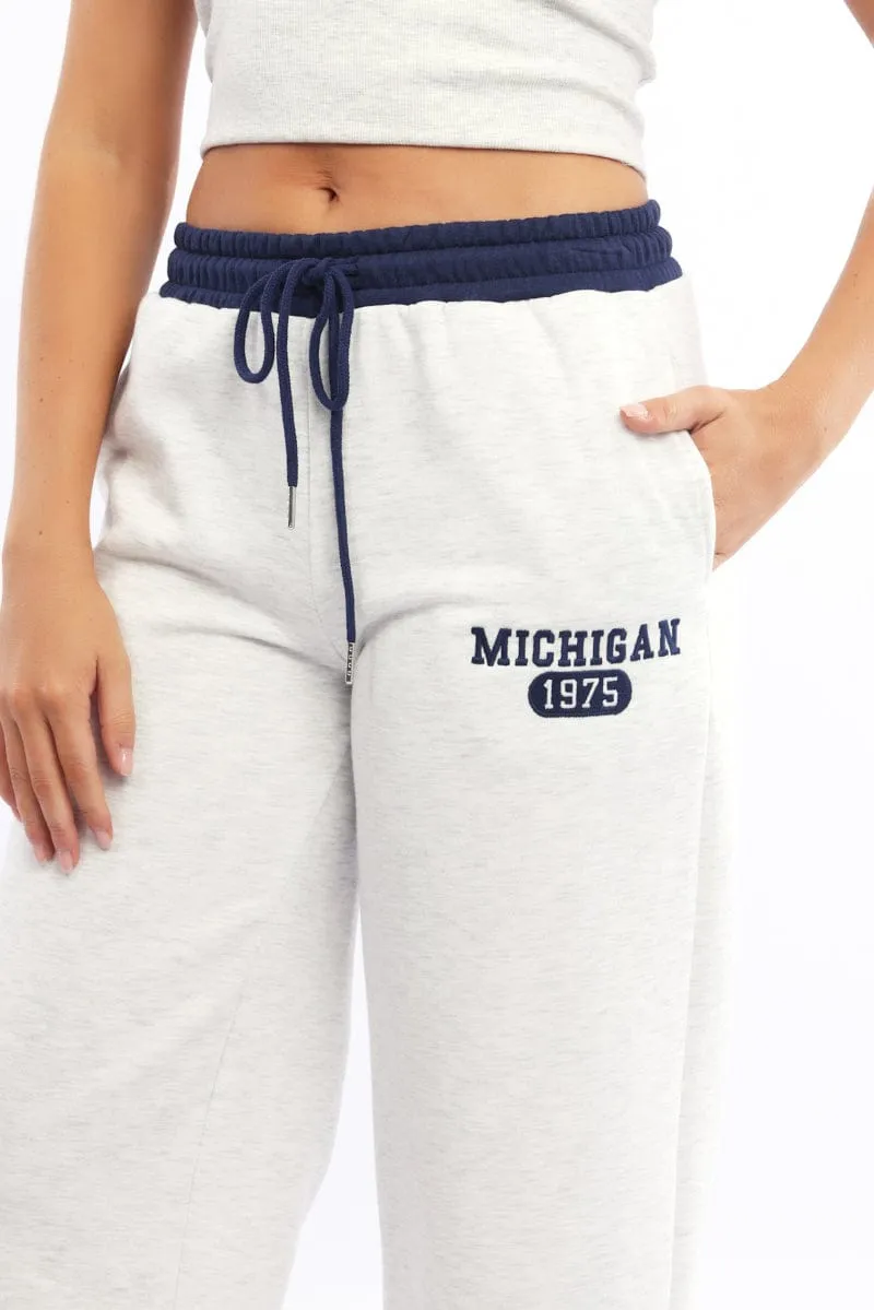 Grey Track Pants Wide Leg sold by Ally Fashion product image thumbnail 5