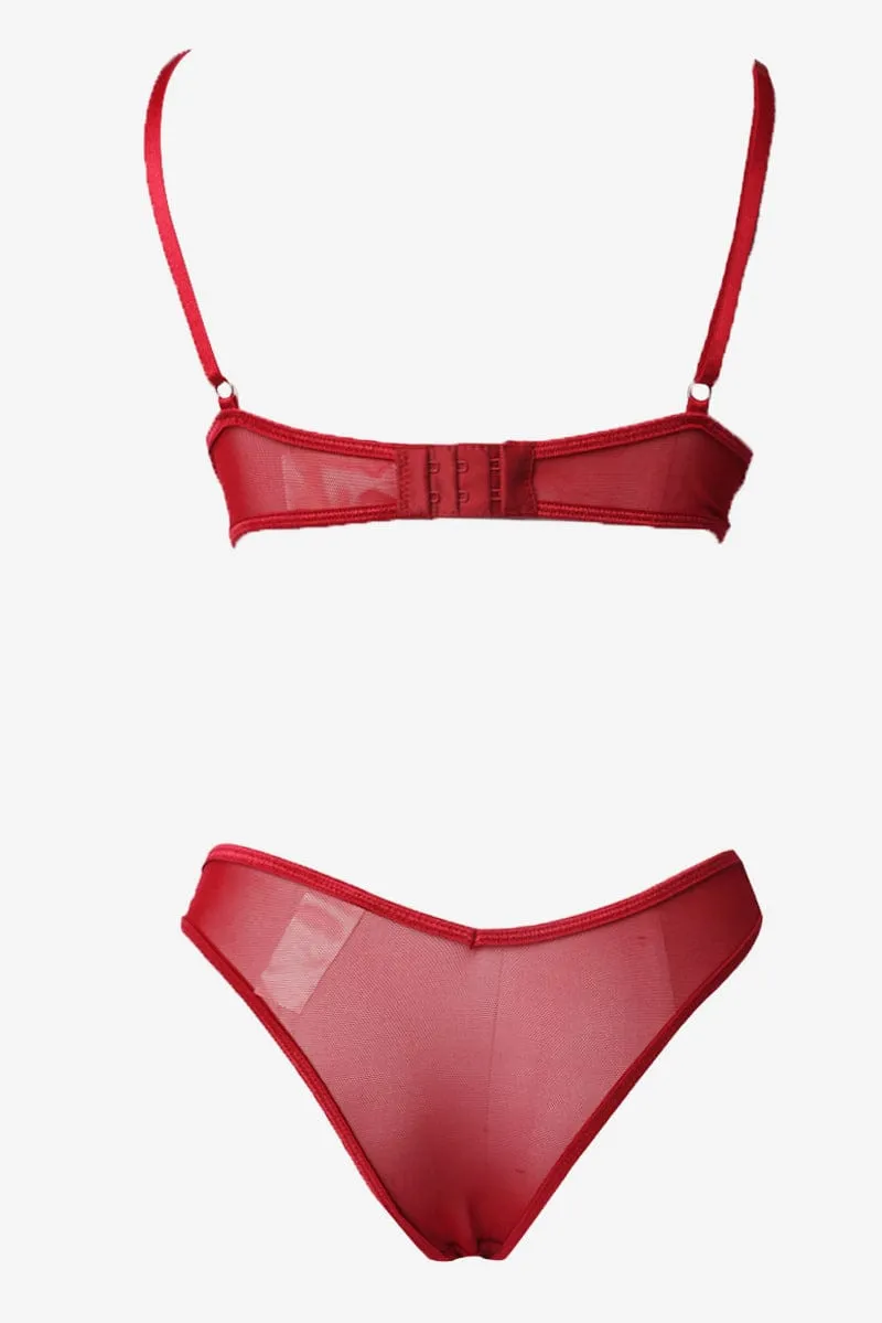 Red Embroidery Lingerie Set sold by Ally Fashion product image thumbnail 2