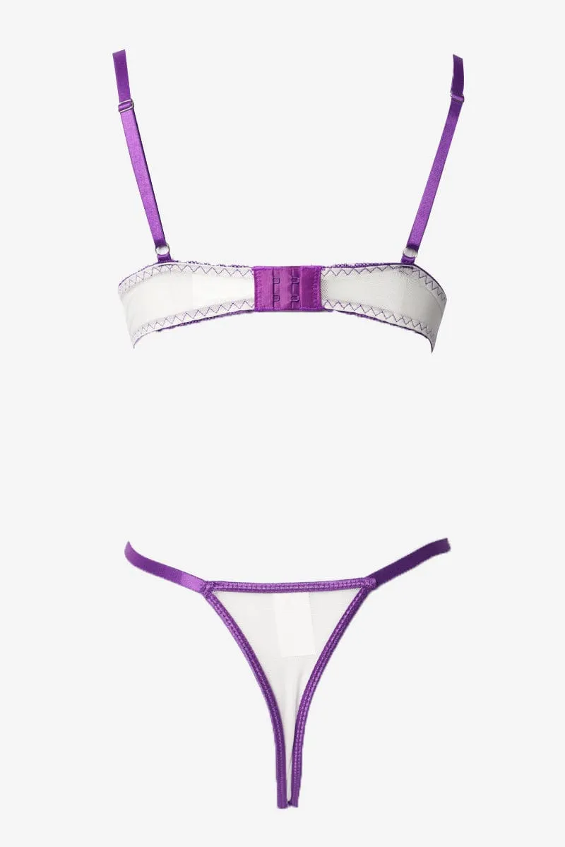 Purple Embroidery Lingerie Set sold by Ally Fashion product image thumbnail 2