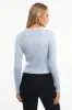 Blue Cable Knit Top Long Sleeve sold by Ally Fashion
