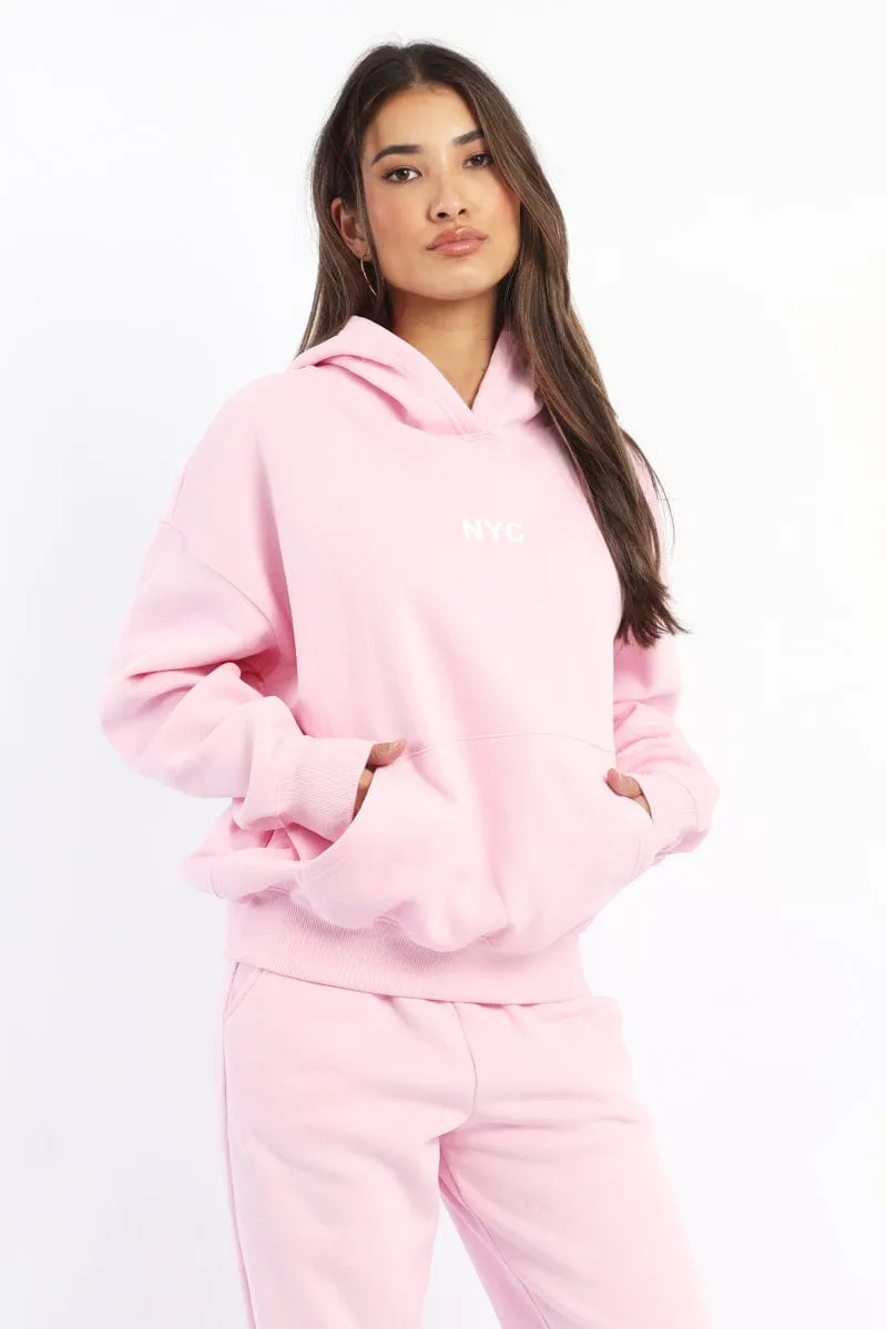 Pink Hoodie Sweater Long Sleeve sold by Ally Fashion product image thumbnail 2