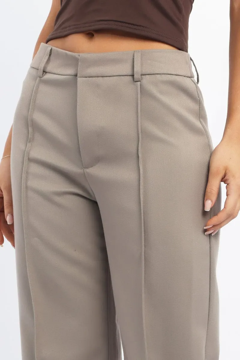 Beige Smart Pants High Rise sold by Ally Fashion product image thumbnail 5