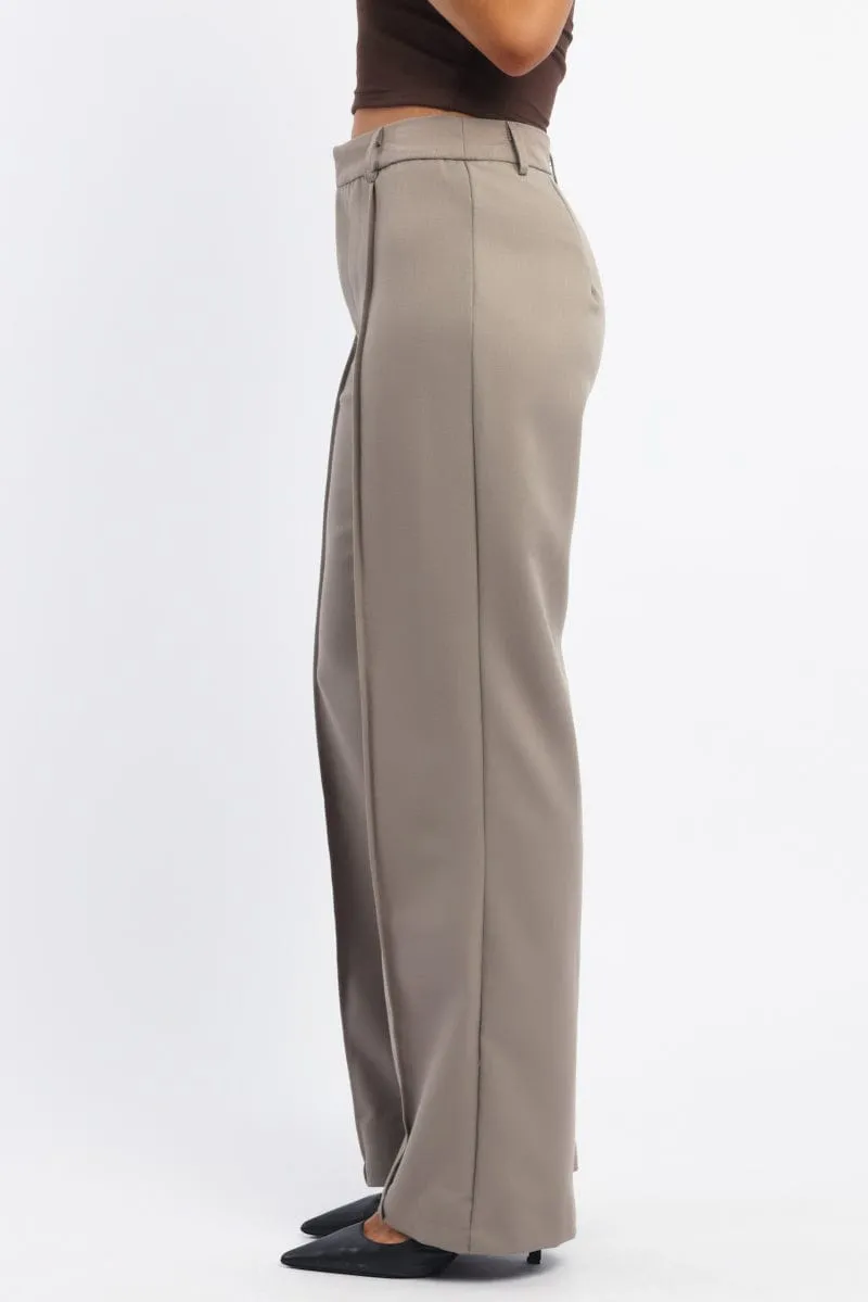 Beige Smart Pants High Rise sold by Ally Fashion product image thumbnail 3