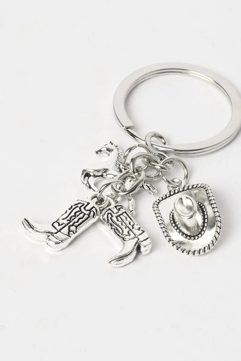 Silver Cowboy Keyring sold by Ally Fashion product image thumbnail 2