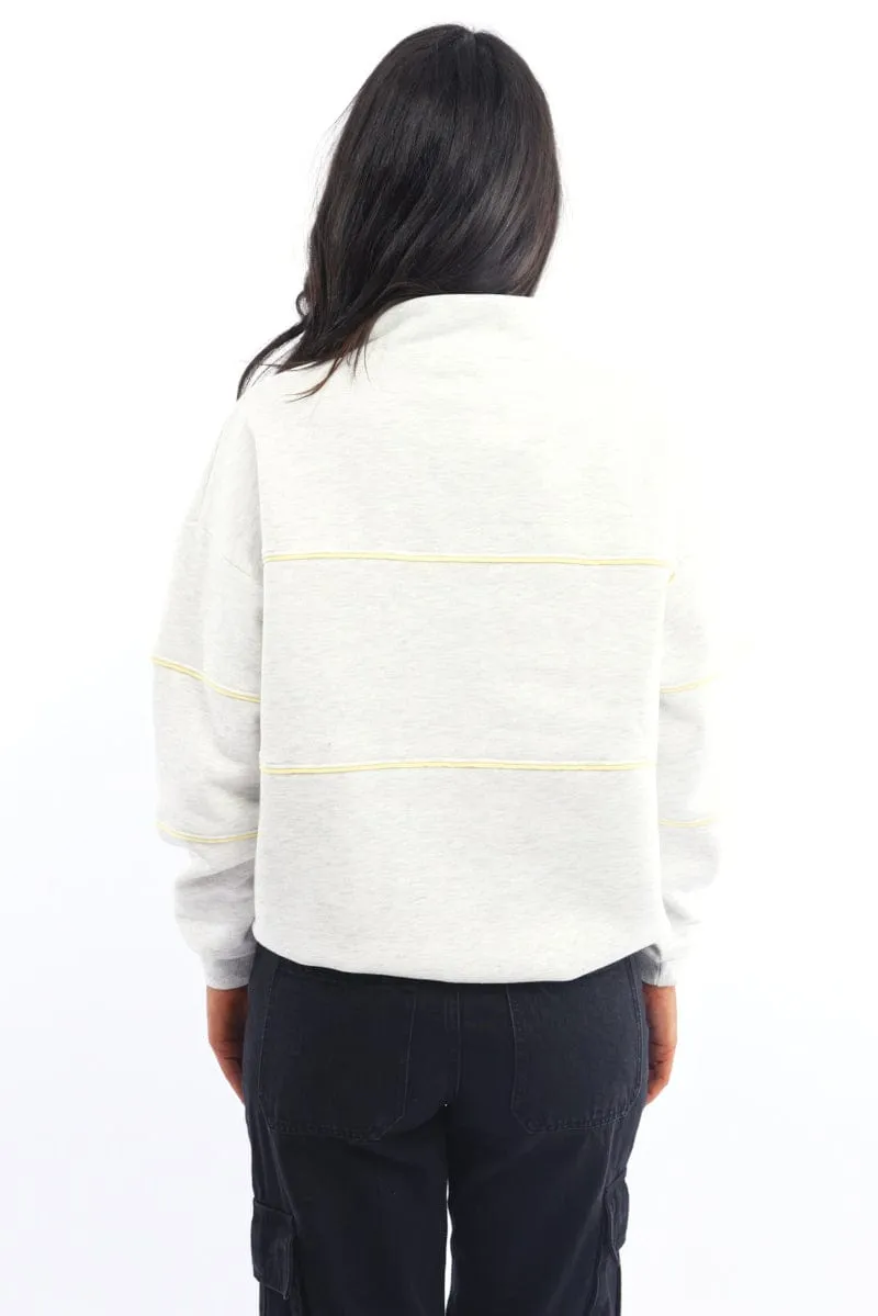 Grey Zip Sweater Funnel Neck Oversized sold by Ally Fashion product image thumbnail 4