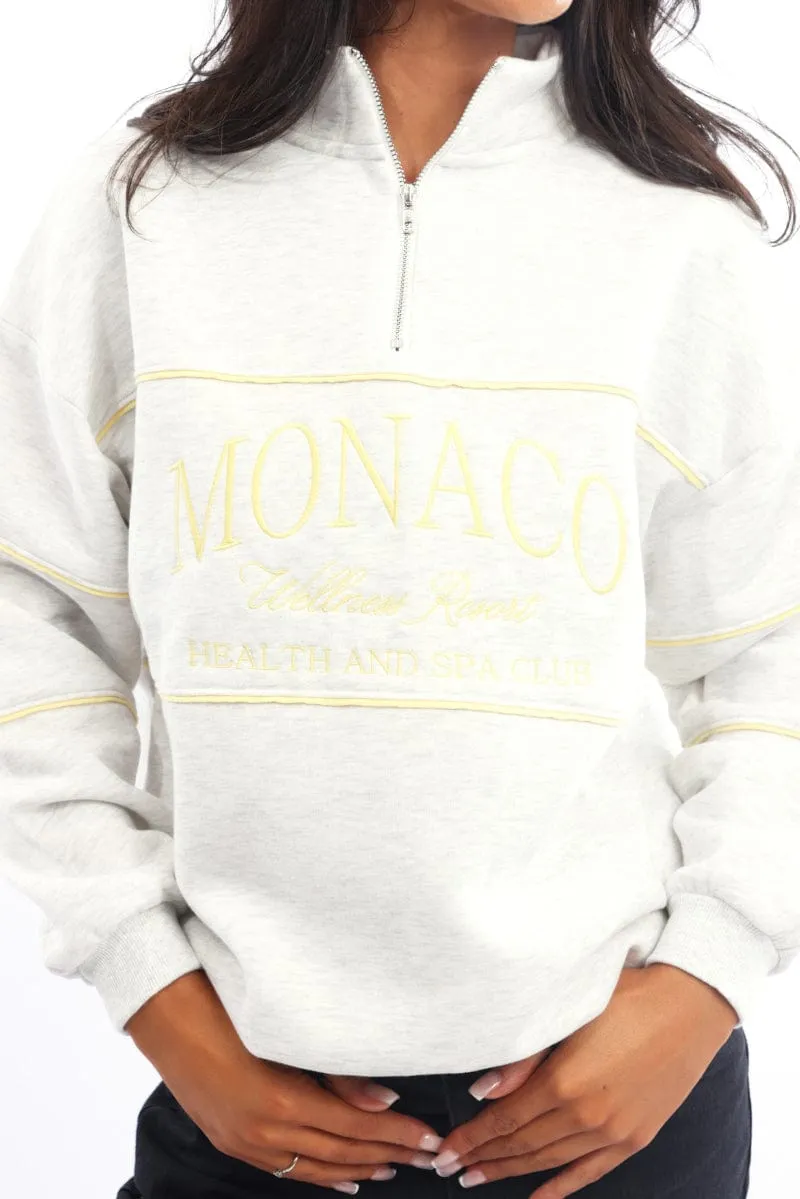 Grey Zip Sweater Funnel Neck Oversized sold by Ally Fashion product image thumbnail 5