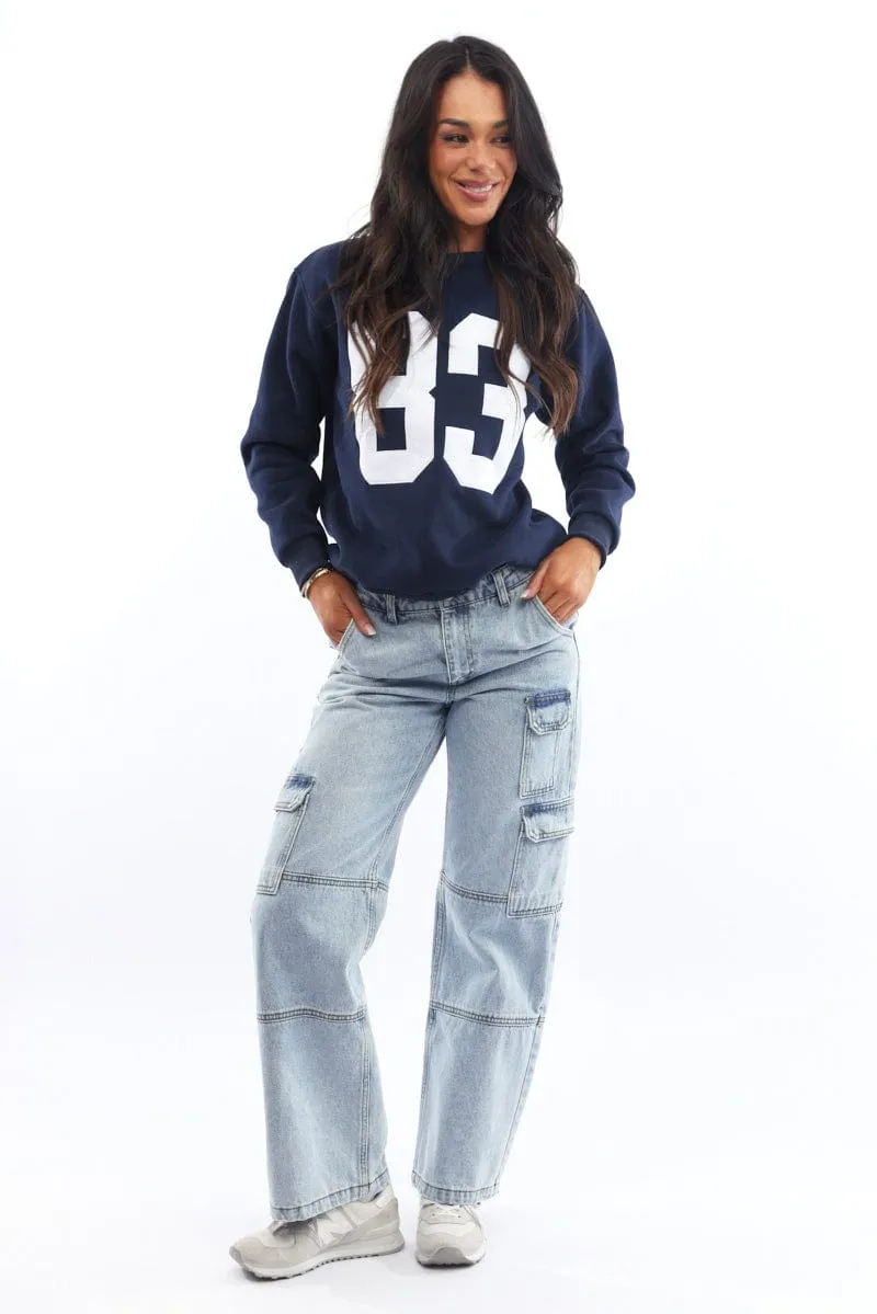 Blue Graphic Sweater Long Sleeve sold by Ally Fashion product image thumbnail 2