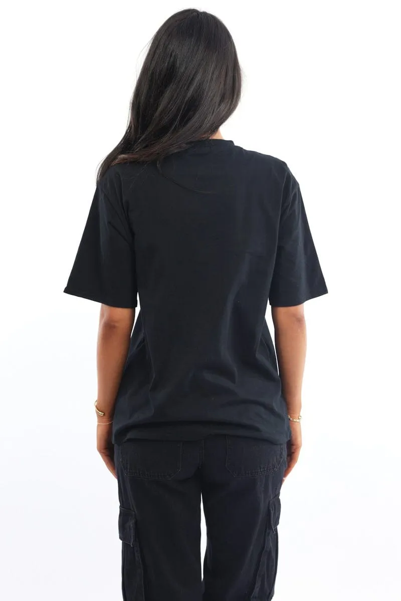 Black Graphic Tee Short Sleeve sold by Ally Fashion product image thumbnail 4