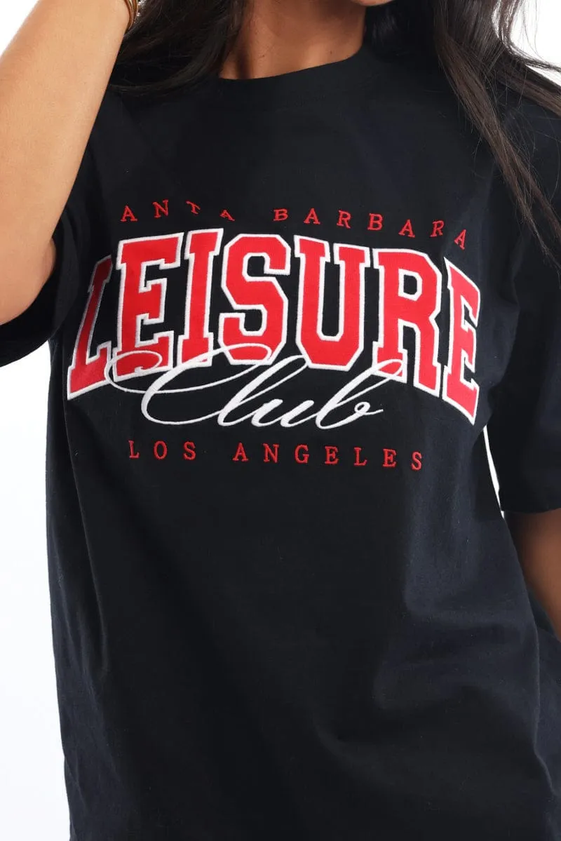 Black Graphic Tee Short Sleeve sold by Ally Fashion product image thumbnail 5