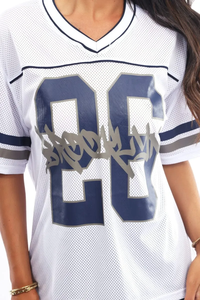 White Sport Tee Short Sleeve sold by Ally Fashion product image thumbnail 5