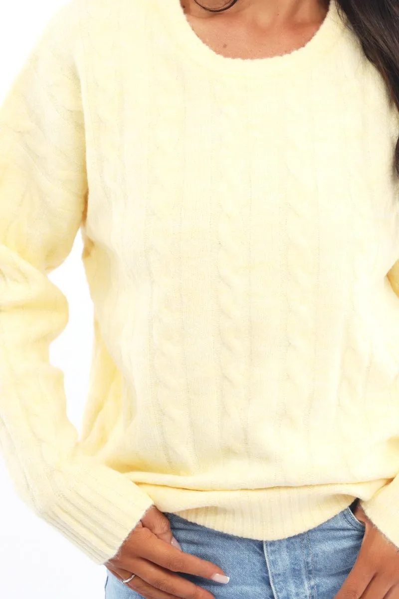 Yellow Knit Jumper Long Sleeve Cable sold by Ally Fashion product image thumbnail 5