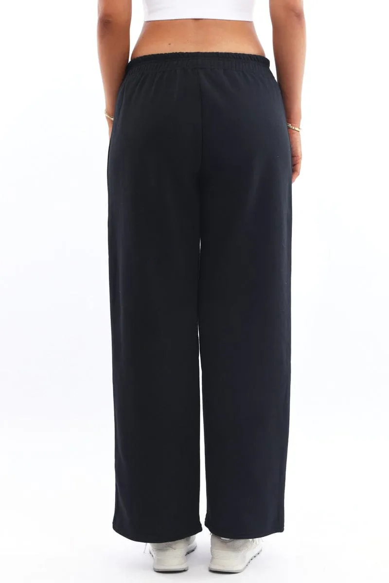 Black Track Pants Wide Leg sold by Ally Fashion product image thumbnail 4