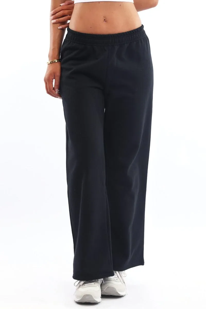 Black Track Pants Wide Leg sold by Ally Fashion product image thumbnail 2