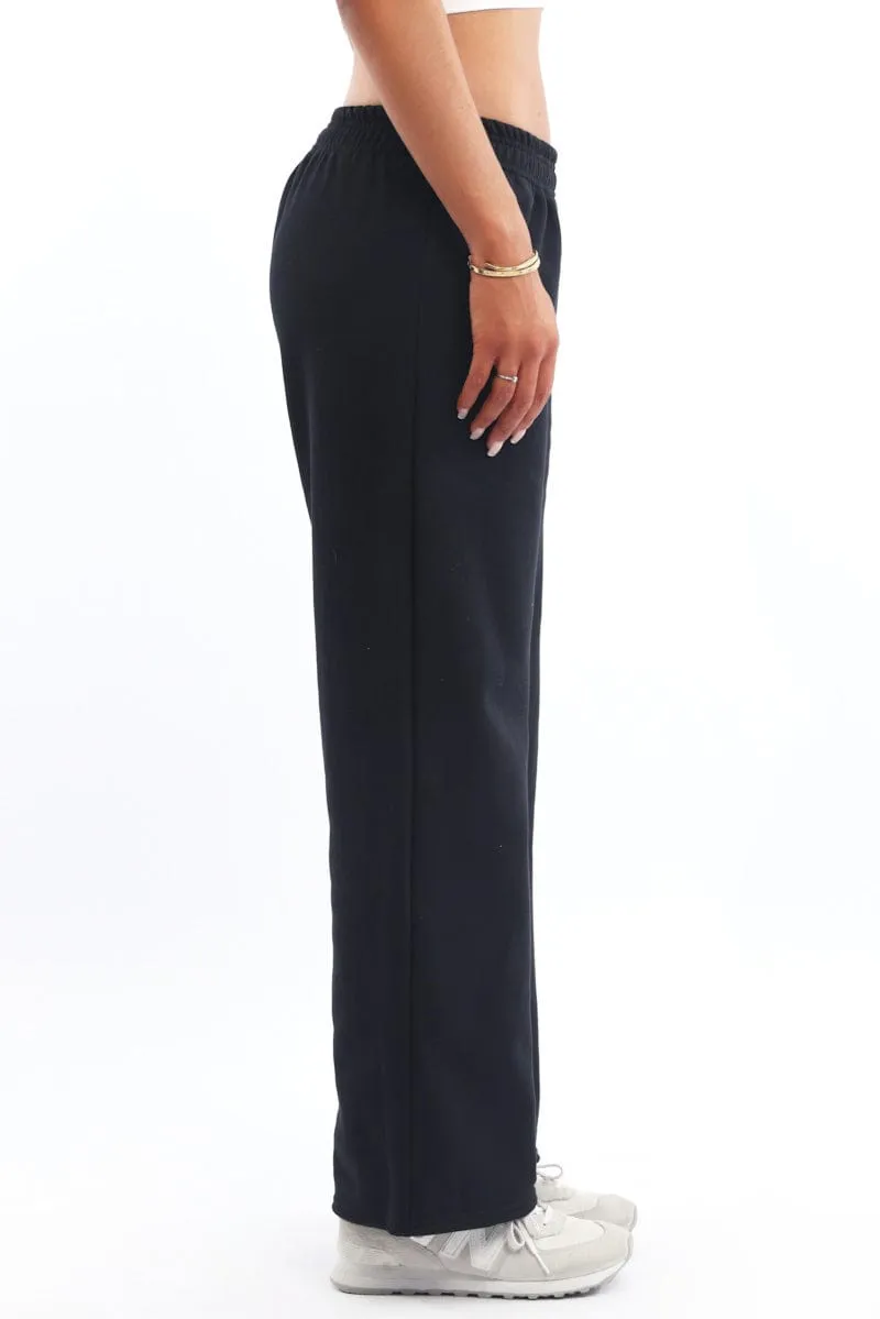 Black Track Pants Wide Leg sold by Ally Fashion product image thumbnail 3