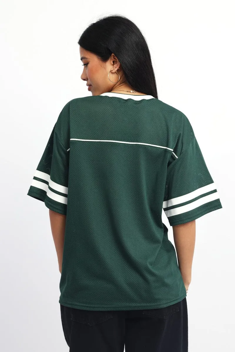 Green Sport Tee Short Sleeve sold by Ally Fashion product image thumbnail 4