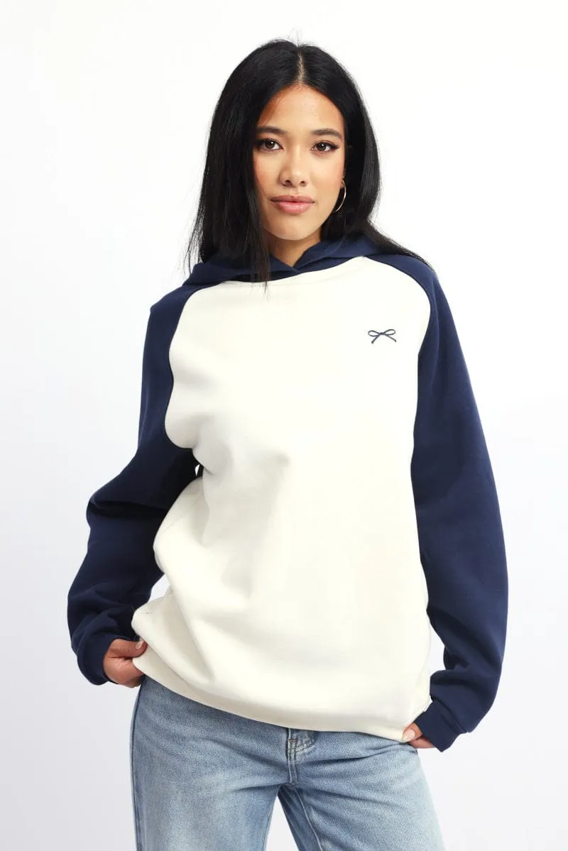 Blue Graphic Sweater Hoodie sold by Ally Fashion