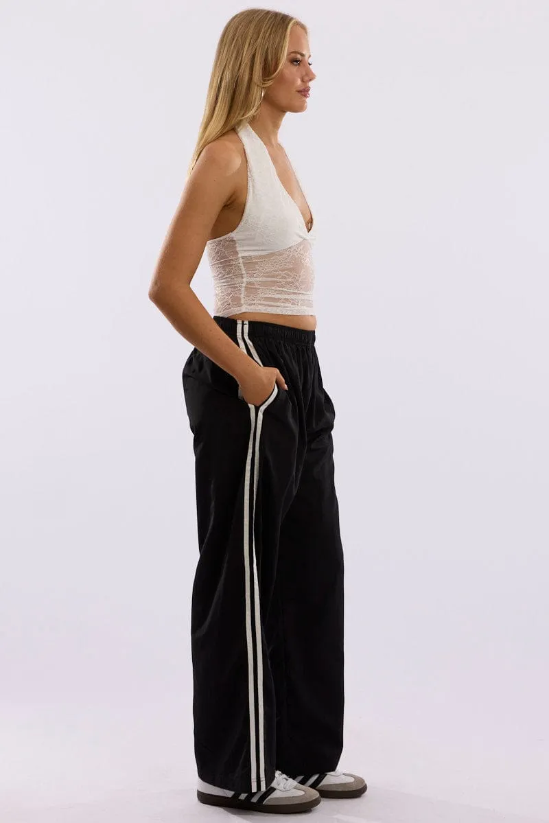 Black Track Pants Side Stripe sold by Ally Fashion product image thumbnail 3