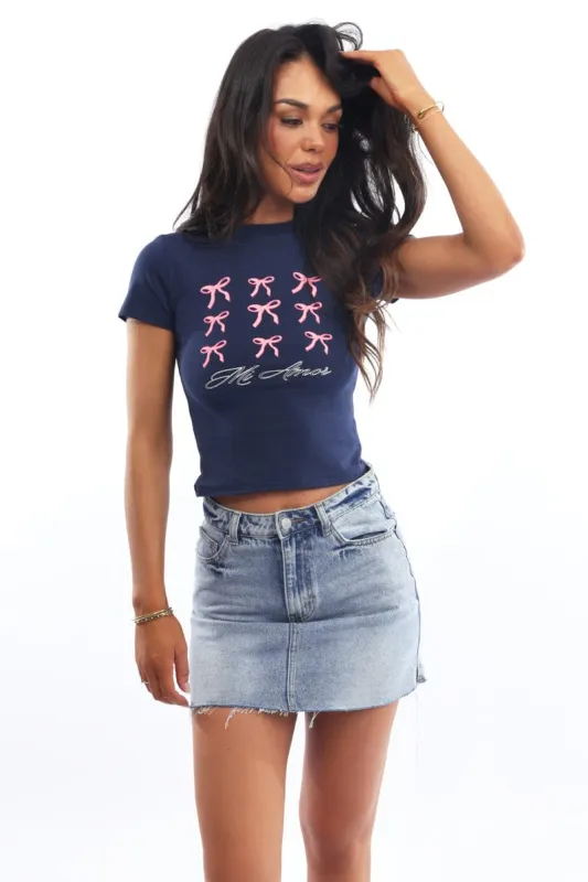 Blue Graphic Tee Short Sleeve sold by Ally Fashion