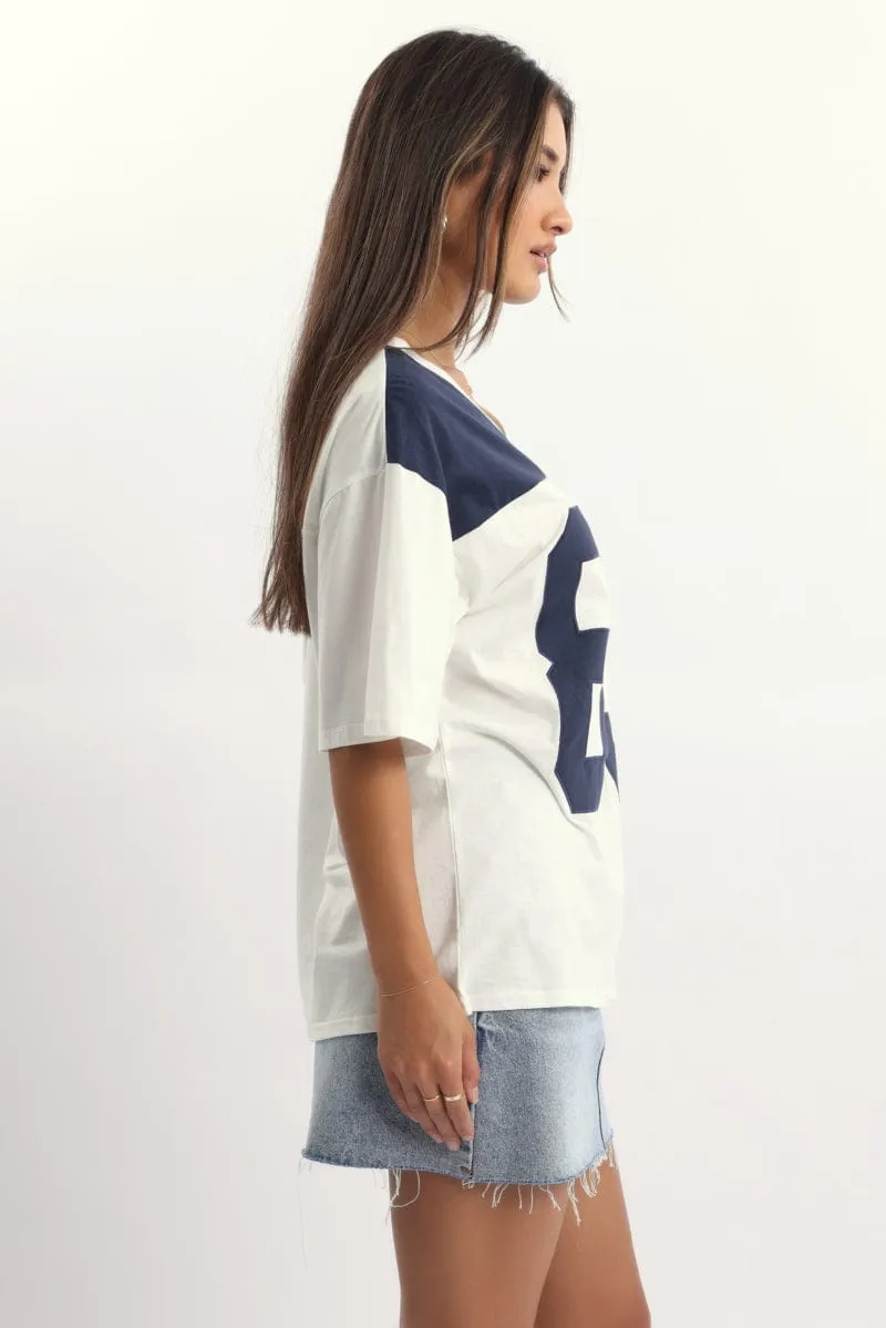 White Graphic Tee Short Sleeve sold by Ally Fashion product image thumbnail 3