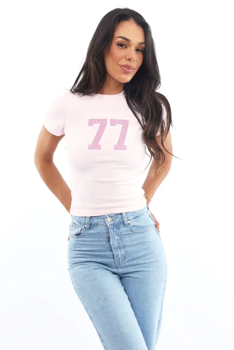 Pink Graphic Tee Short Sleeve sold by Ally Fashion