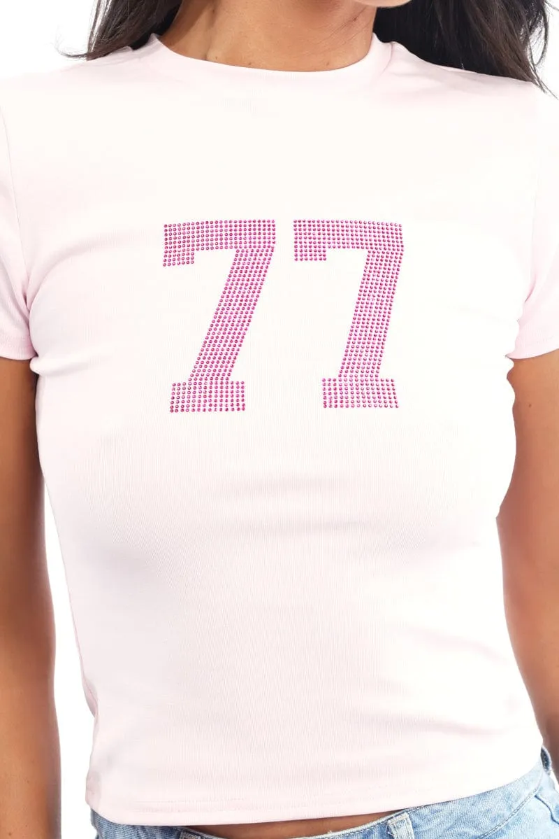 Pink Graphic Tee Short Sleeve sold by Ally Fashion product image thumbnail 5