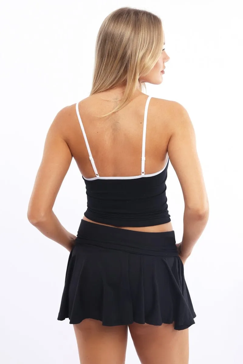 Black Singlet Top Contrast Binding Seamless sold by Ally Fashion product image thumbnail 4