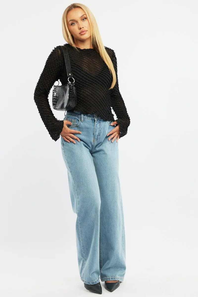 Black Top Long Sleeve sold by Ally Fashion product image thumbnail 2